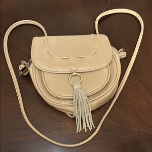 Lionel Caramel Studded Fringe Faux Leather Purse Bag Crossbody Boho